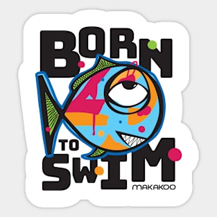 Makakoo Born to Swim Sticker